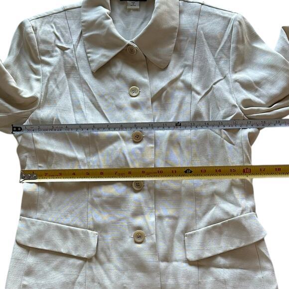 Vintage Blazer Womens Size 10 Cream Professional Structured Conservative - Picture 2 of 7